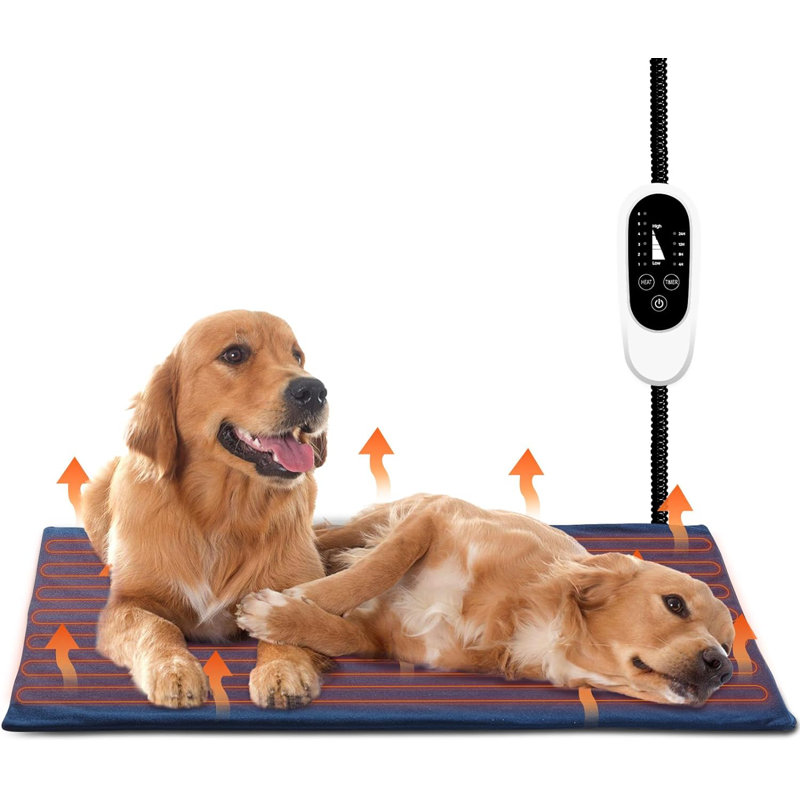 Tucker Murphy Pet Electric Heated Dog Bed for Large Breeds Temperature Timer Control Anti Bite Cord MET Certified Wayfair